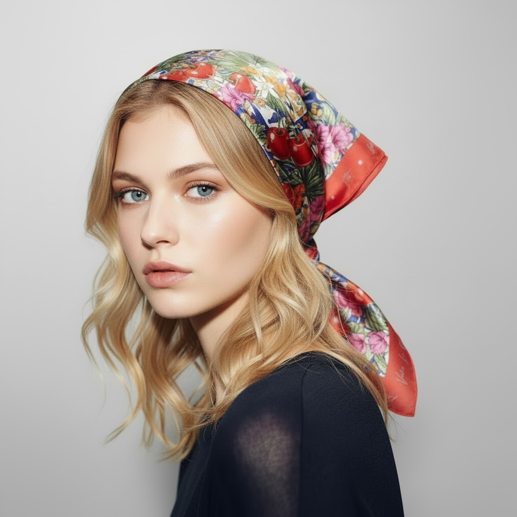 Cherry Blossom Garden Scarf - 70cm x 70cm