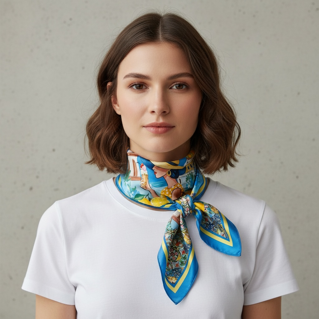 Amalfi Lemon Breeze Scarf - 70cm x 70cm