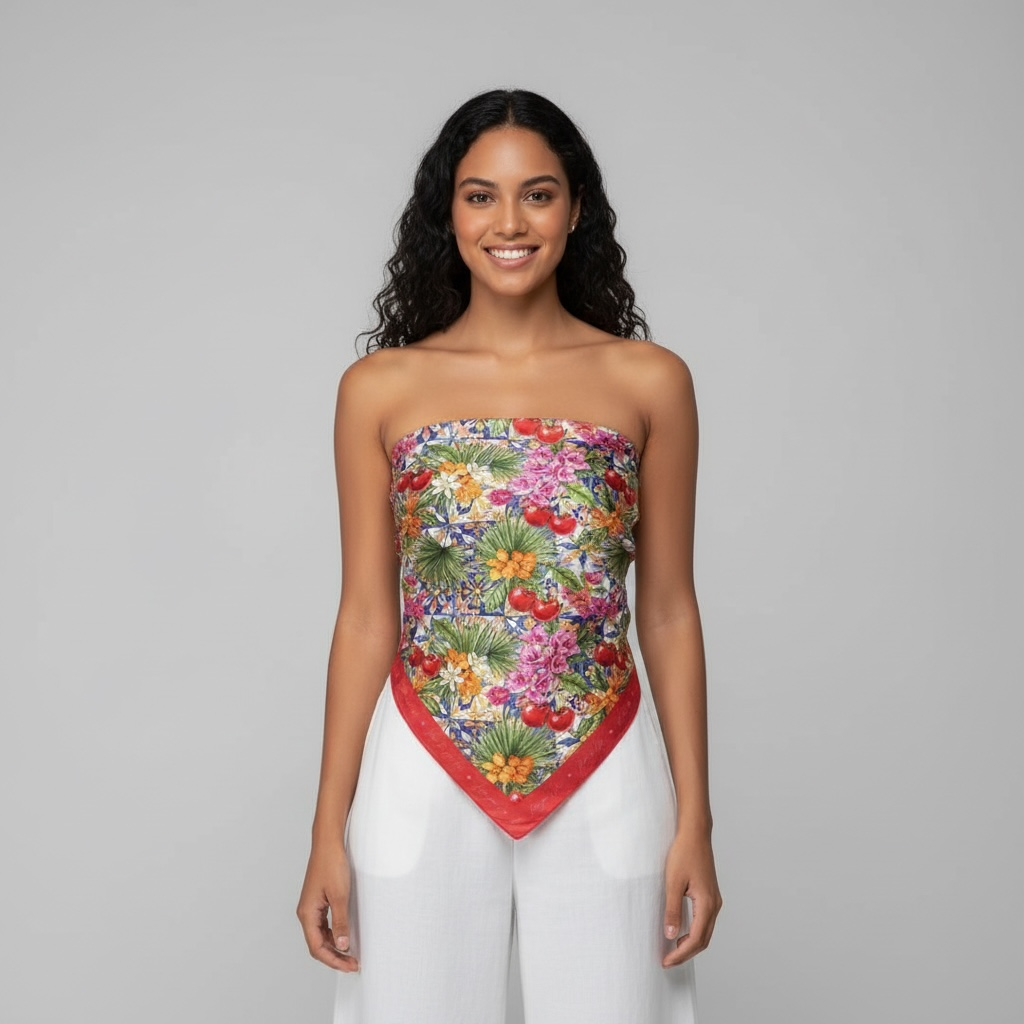 Cherry Blossom Garden Scarf - 70cm x 70cm