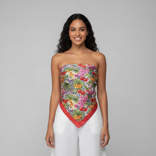 Cherry Blossom Garden Scarf - 70cm x 70cm