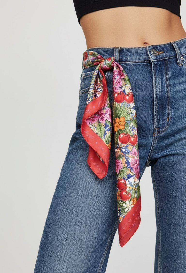 Cherry Blossom Garden Scarf - 70cm x 70cm