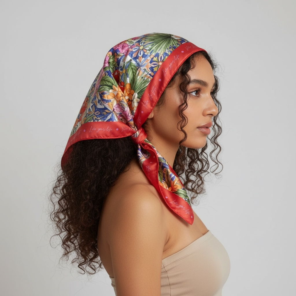 Cherry Blossom Garden Scarf - 70cm x 70cm