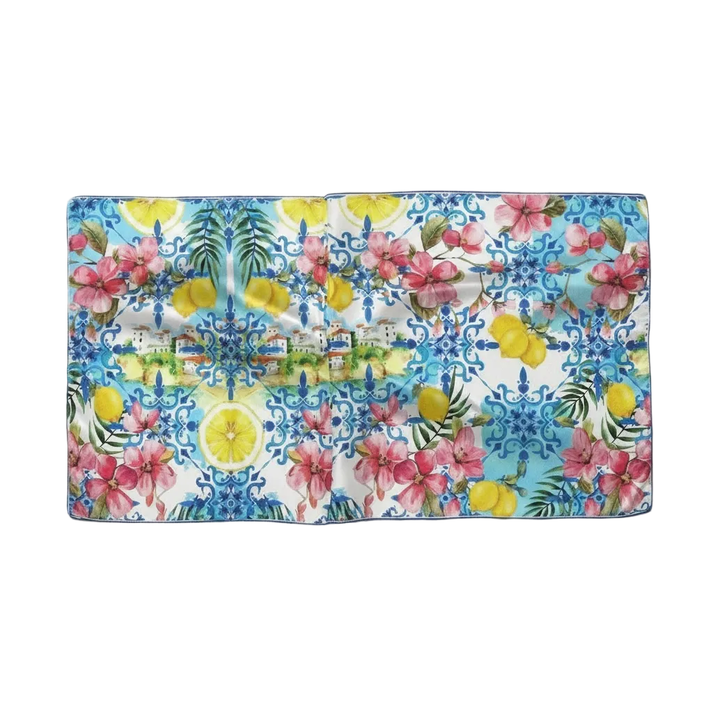 Floral Lemon Breeze Scarf - 150cm x 25cm