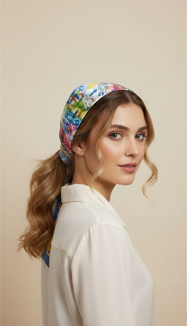 Floral Lemon Scarf - 150cm x 25cm