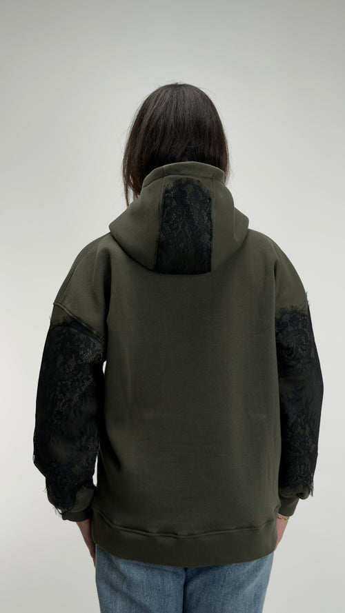 Black Lace Oversize Hoodie