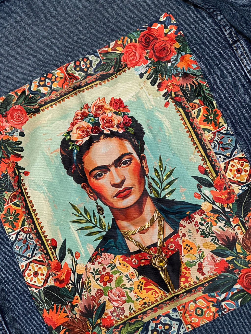 FK Embroidered Denim Jacket Oversize