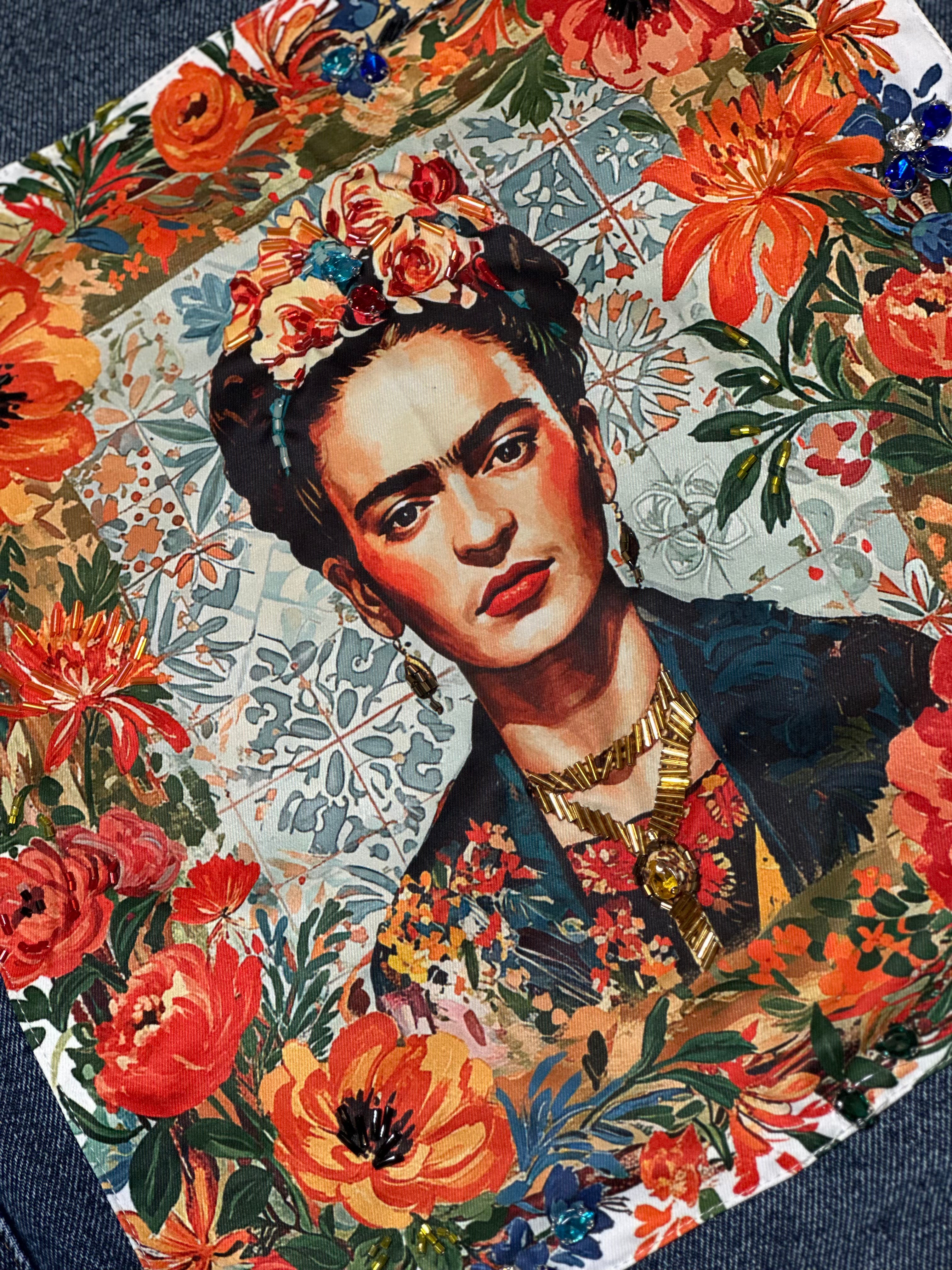 FK Floral Embroidered++ Denim Jacket Oversize