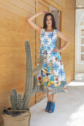 Amalfi Lemon Breeze Lenin Embroidered Dress