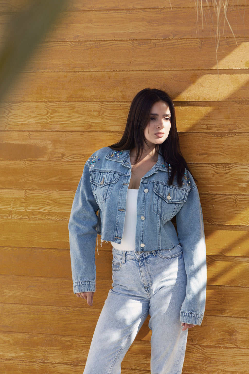 Denim Cropped Starlight Oversize Jacket