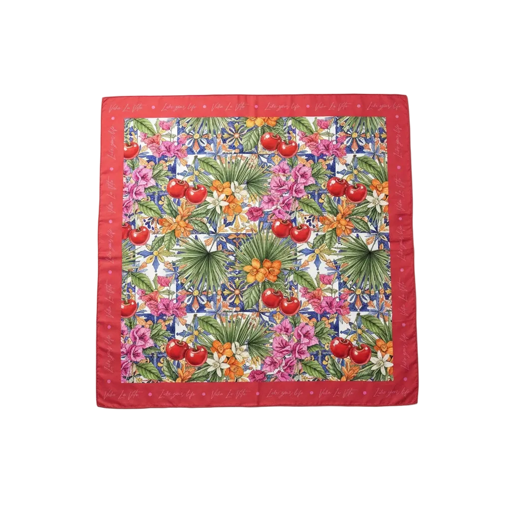 Cherry Blossom Garden Scarf - 70cm x 70cm