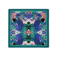 Decorative scarf with a colorful pattern on a gray background