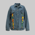 Embroidered Lemon Denim Jacket Oversize