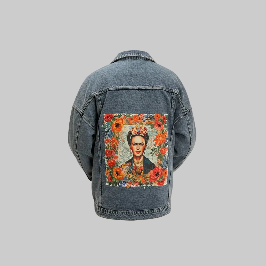 FK Floral Embroidered++ Denim Jacket Oversize