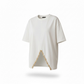 V Cut Oversize Diamonds Off-White T Shirt