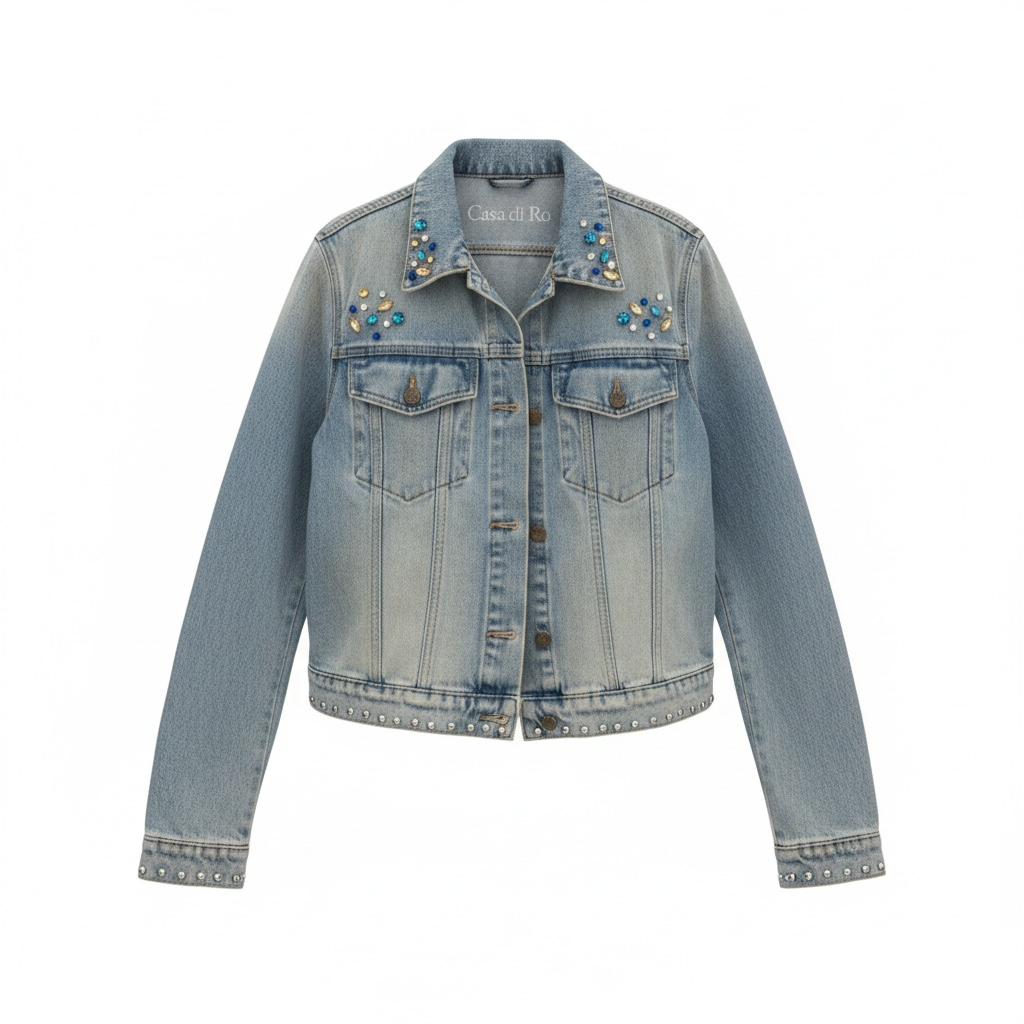 Denim Cropped Starlight Oversize Jacket