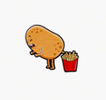 Funny Potato Pooping French Fries Brooch Enamel Pin