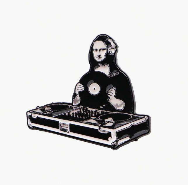 Mona Lisa DJ Brooch Enamel Pin