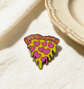 Melting Heart Pizza Slice Brooch Enamel Pin