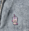 Iced Coffee Princess Brooch Enamel Pin