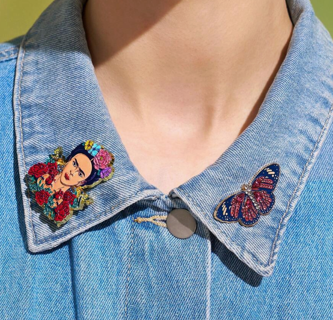 Farida Khalo Set Brooch Enamel Pin