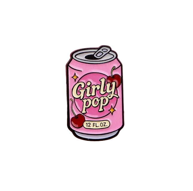 Girly Pop Cherry Soda Can Brooch Enamel Pin