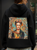 FK Embroidered Oversize Black Hoodie
