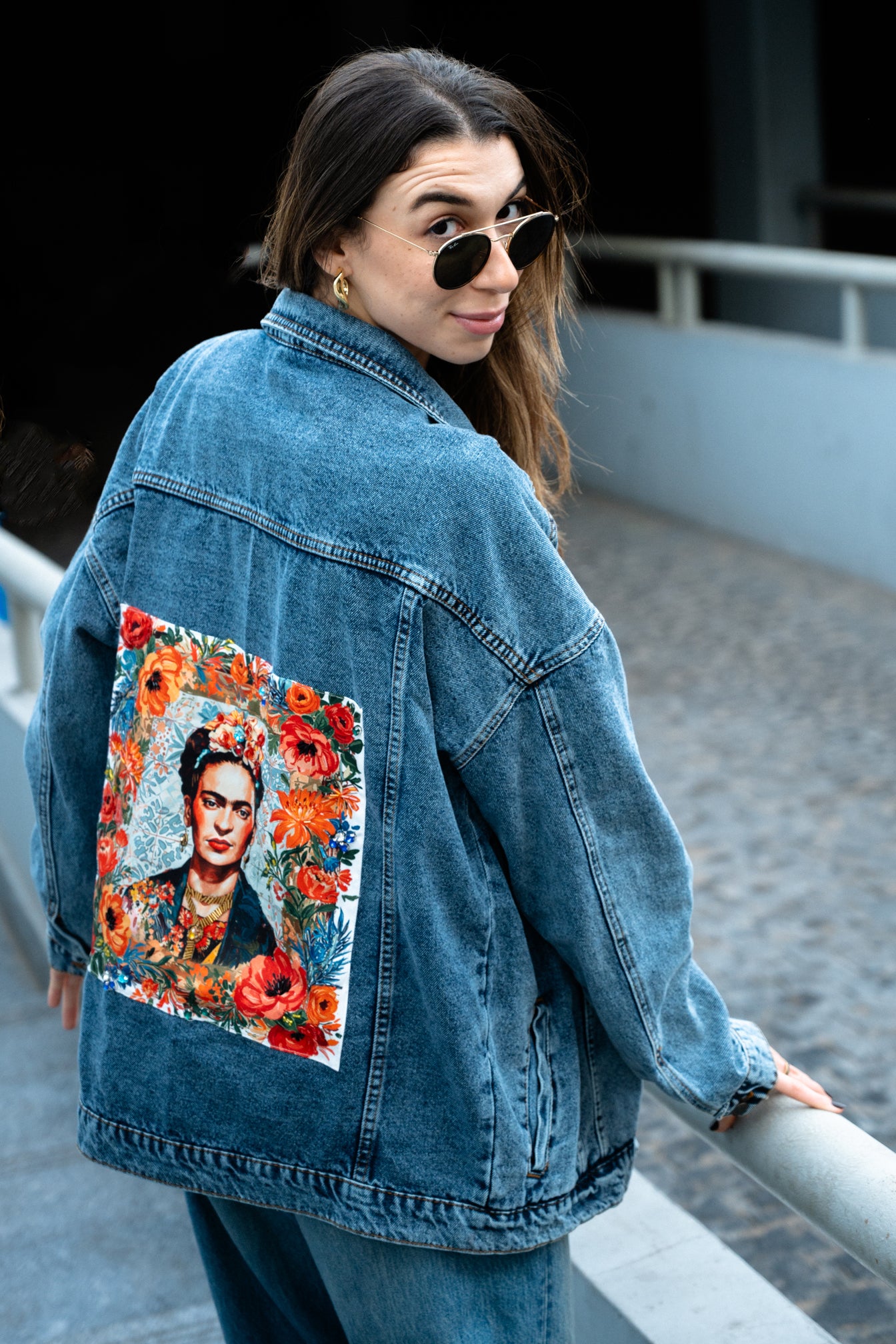 FK Floral Embroidered++ Denim Jacket Oversize