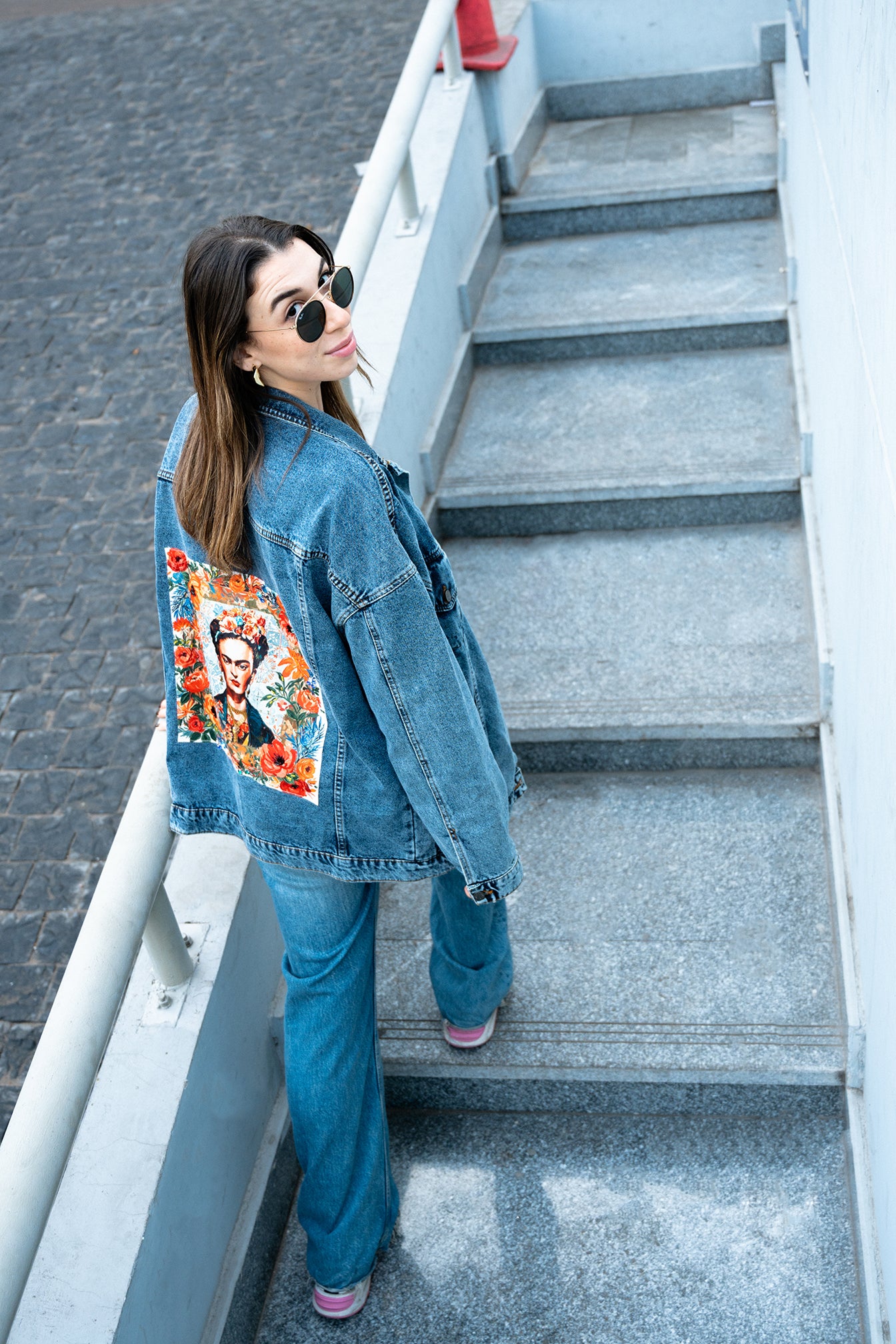 FK Floral Embroidered++ Denim Jacket Oversize
