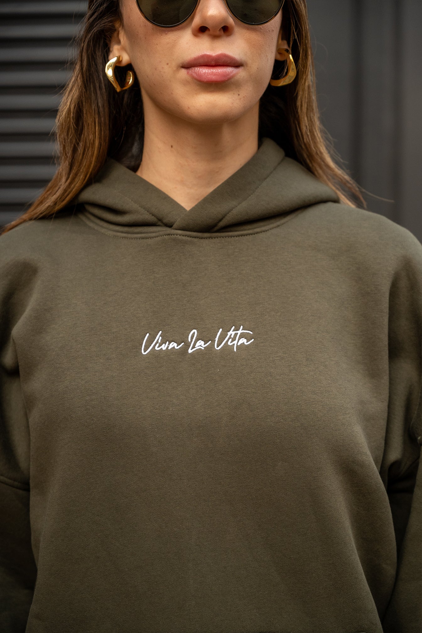 FK Embroidered Oversize Hoodie