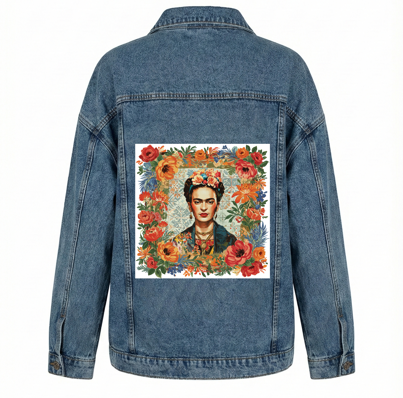 FK Floral Embroidered++ Denim Jacket Oversize