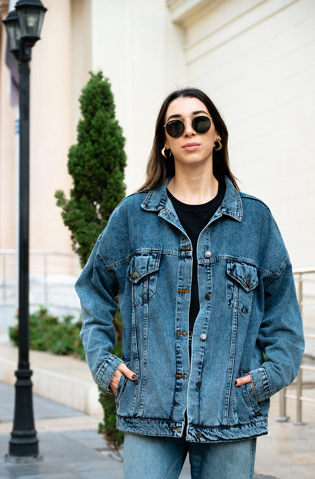 Plain Denim Jacket Oversize