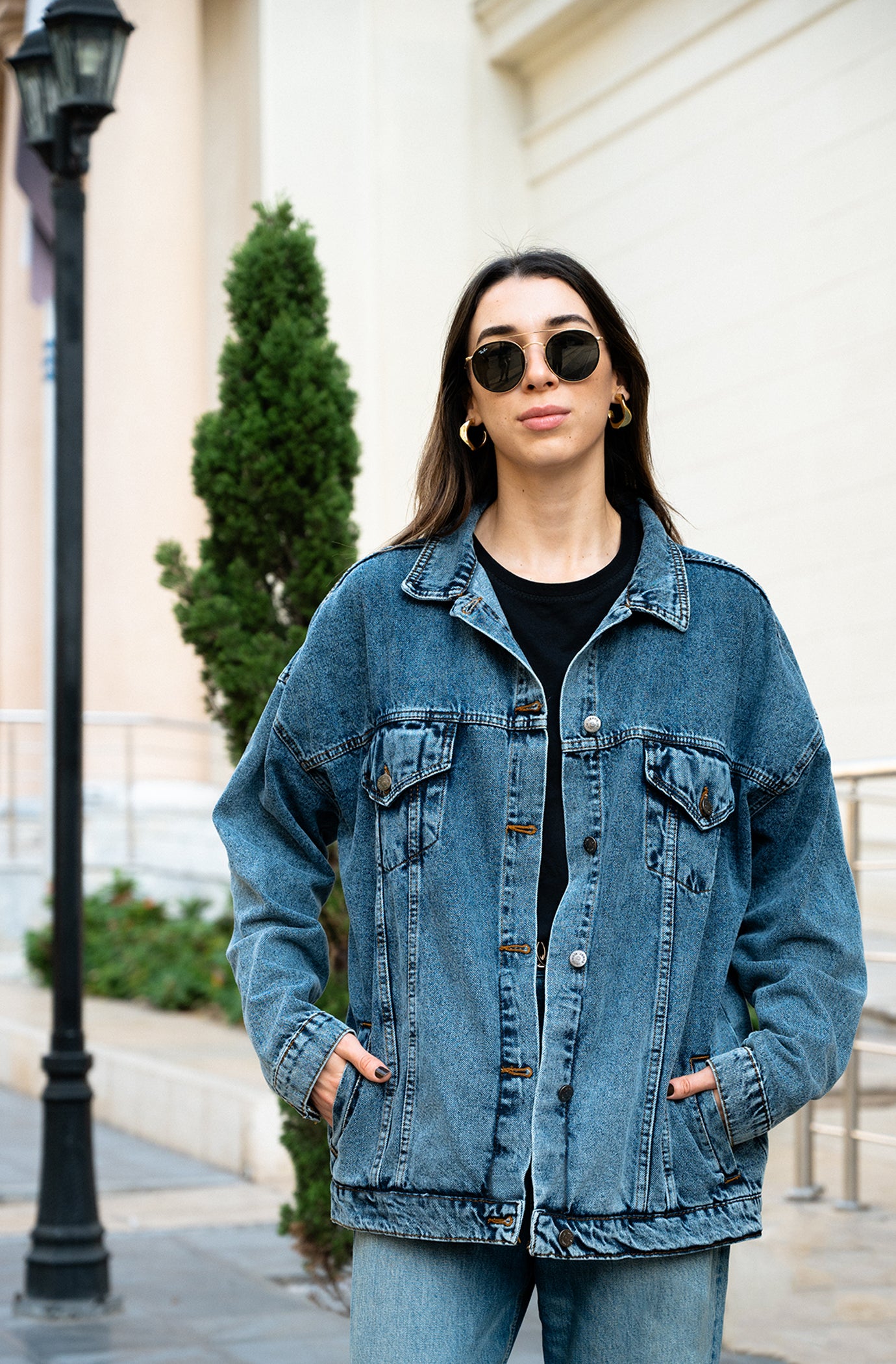 Plain Denim Jacket Oversize